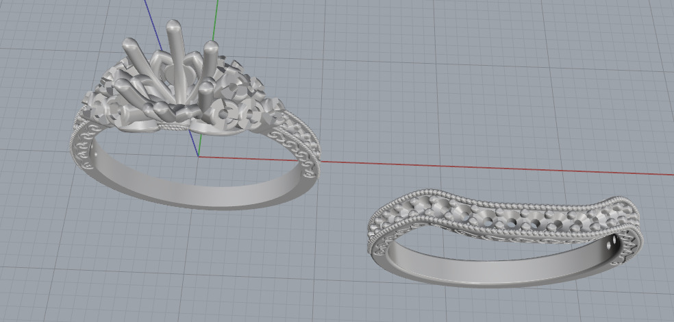 Double ring N013062 3D print model_2