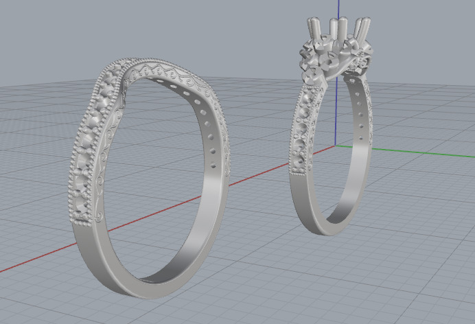 Double ring N013062 3D print model_4
