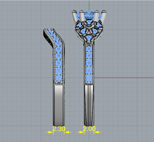 Double ring N013062 3D print model_7