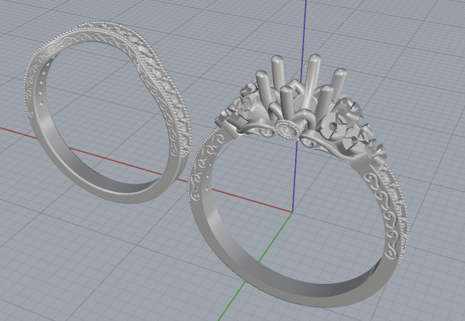 Double ring N013062 3D print model_5