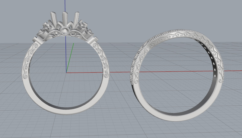 Double ring N013062 3D print model_3