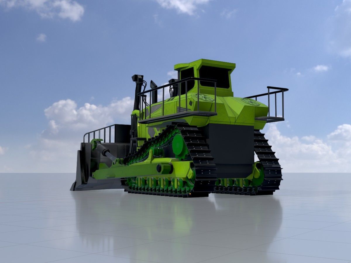 Hydraulic bulldozer tracked construction site vehicles 3D Model Collection_19