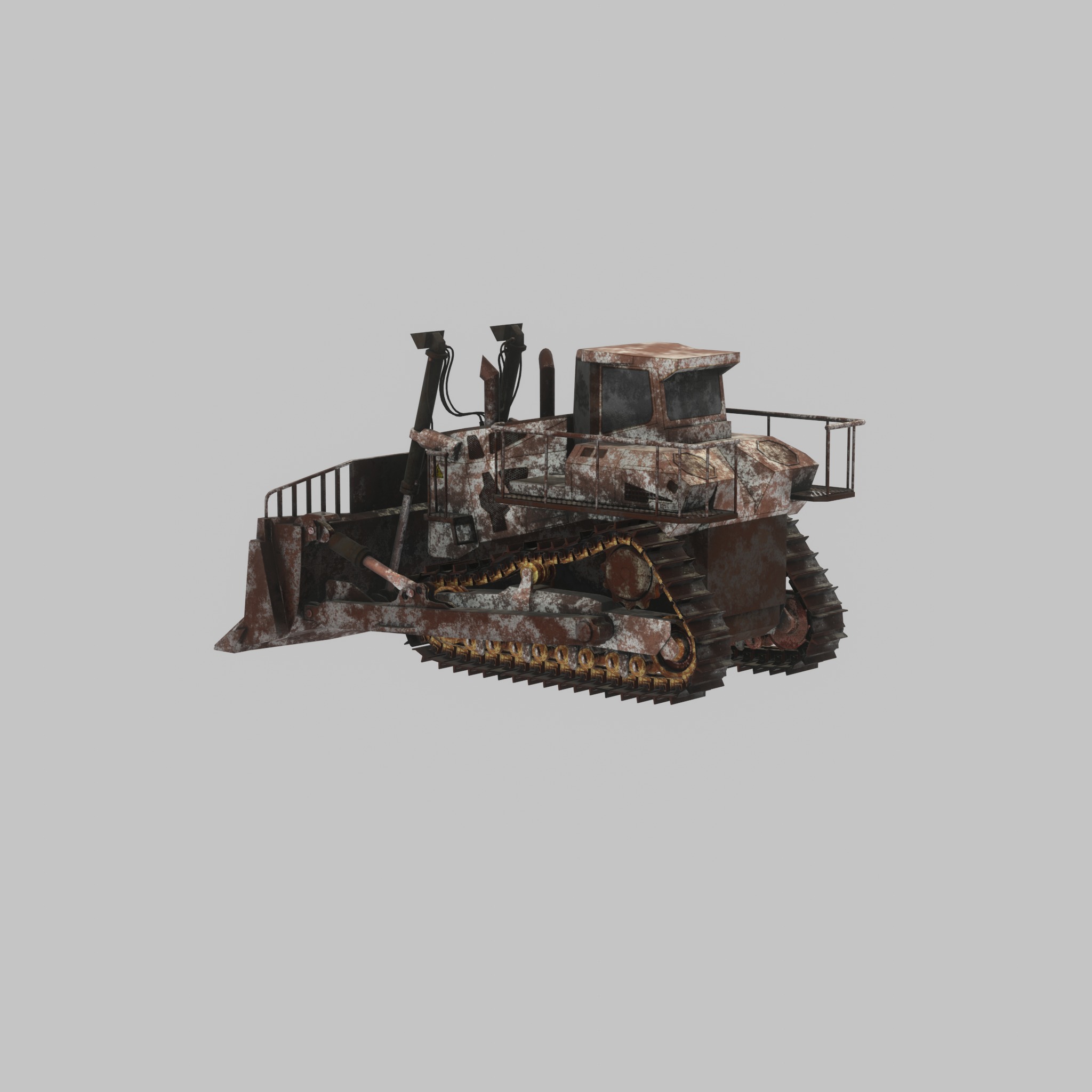 Hydraulic bulldozer tracked construction site vehicles 3D Model Collection_114