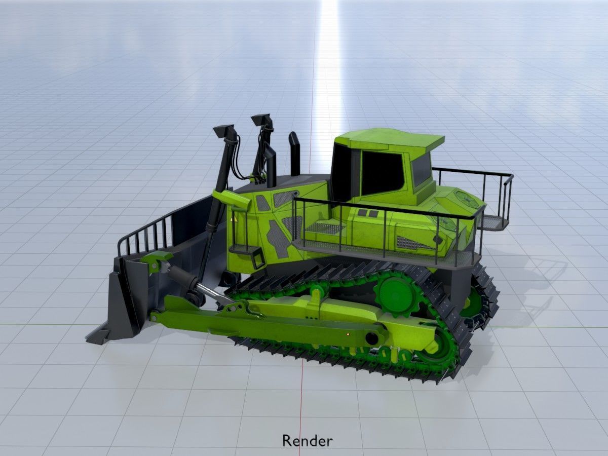 Hydraulic bulldozer tracked construction site vehicles 3D Model Collection_35