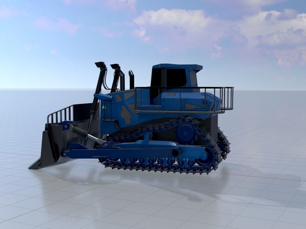 Hydraulic bulldozer tracked construction site vehicles 3D Model Collection_25