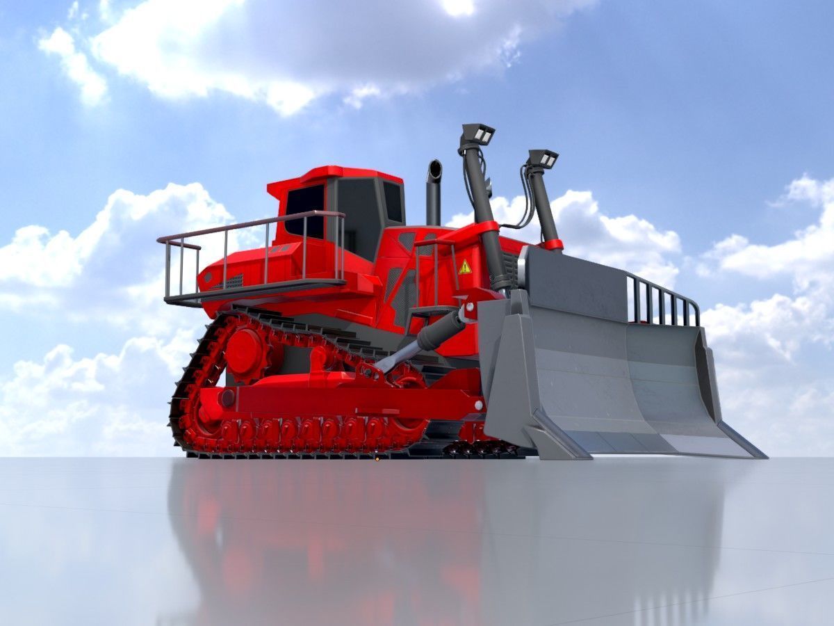 Hydraulic bulldozer tracked construction site vehicles 3D Model Collection_93