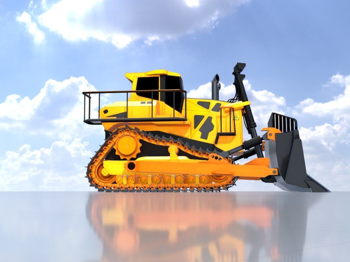 Hydraulic bulldozer tracked construction site vehicles 3D Model Collection_92