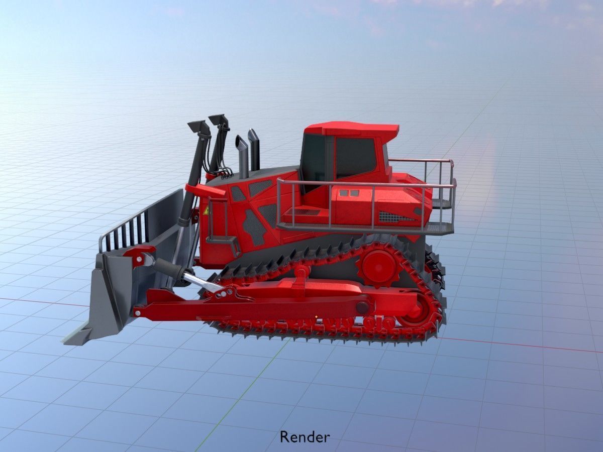 Hydraulic bulldozer tracked construction site vehicles 3D Model Collection_77