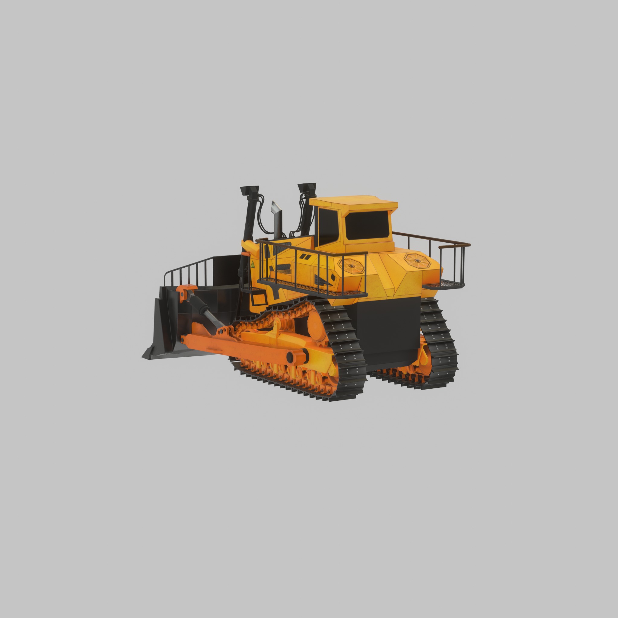 Hydraulic bulldozer tracked construction site vehicles 3D Model Collection_98