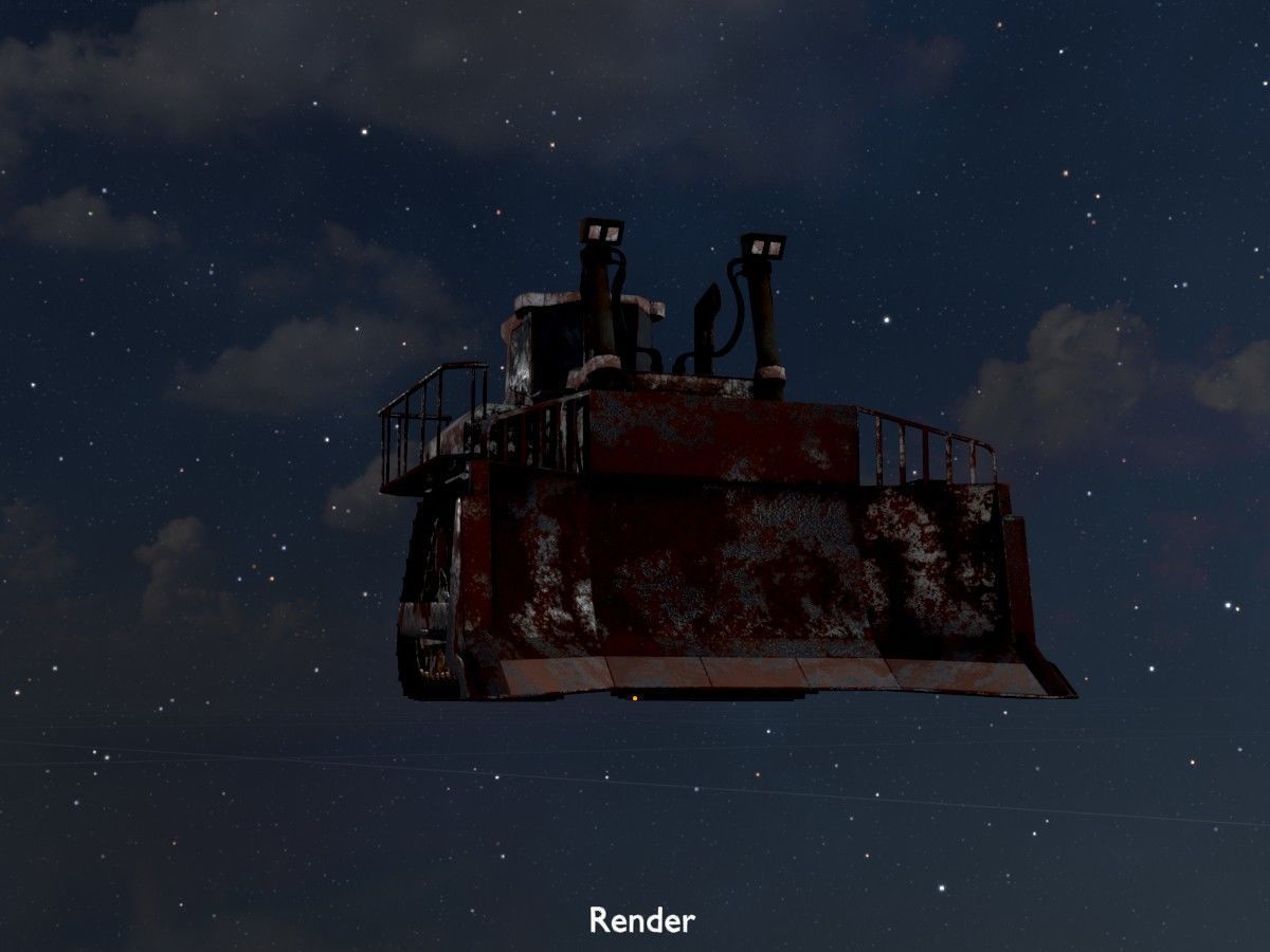 Hydraulic bulldozer tracked construction site vehicles 3D Model Collection_86