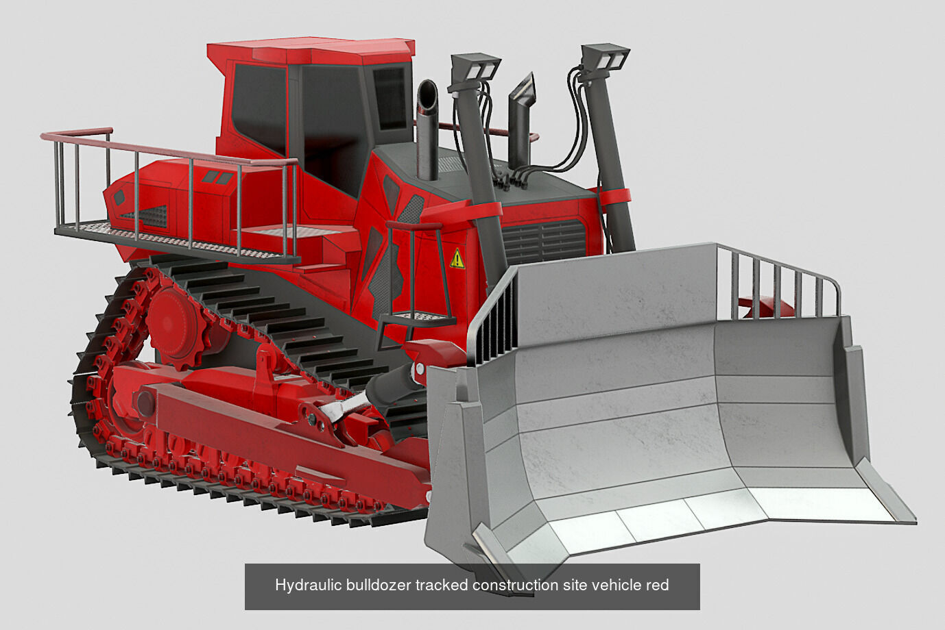 Hydraulic bulldozer tracked construction site vehicles 3D Model Collection_12