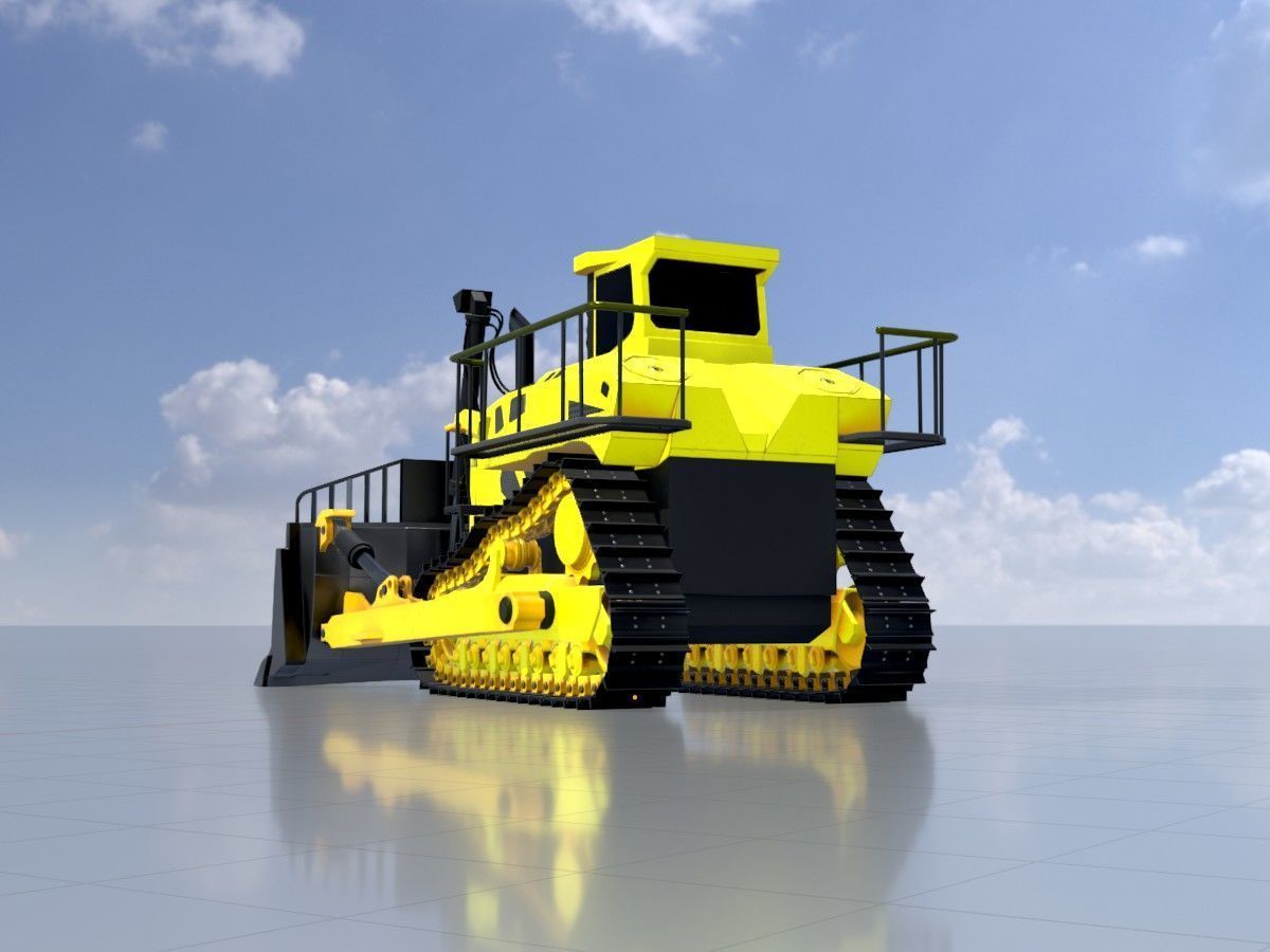 Hydraulic bulldozer tracked construction site vehicles 3D Model Collection_18