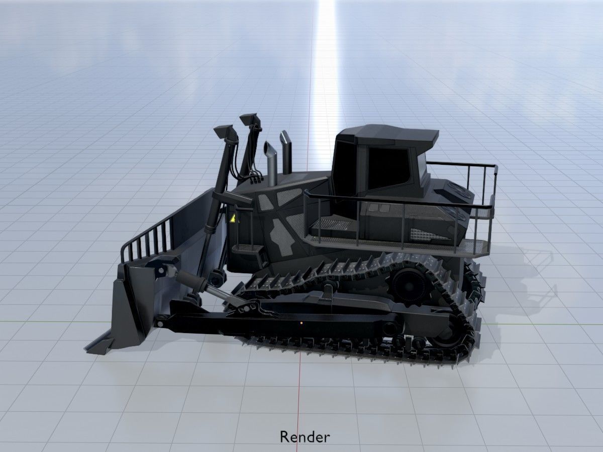 Hydraulic bulldozer tracked construction site vehicles 3D Model Collection_39