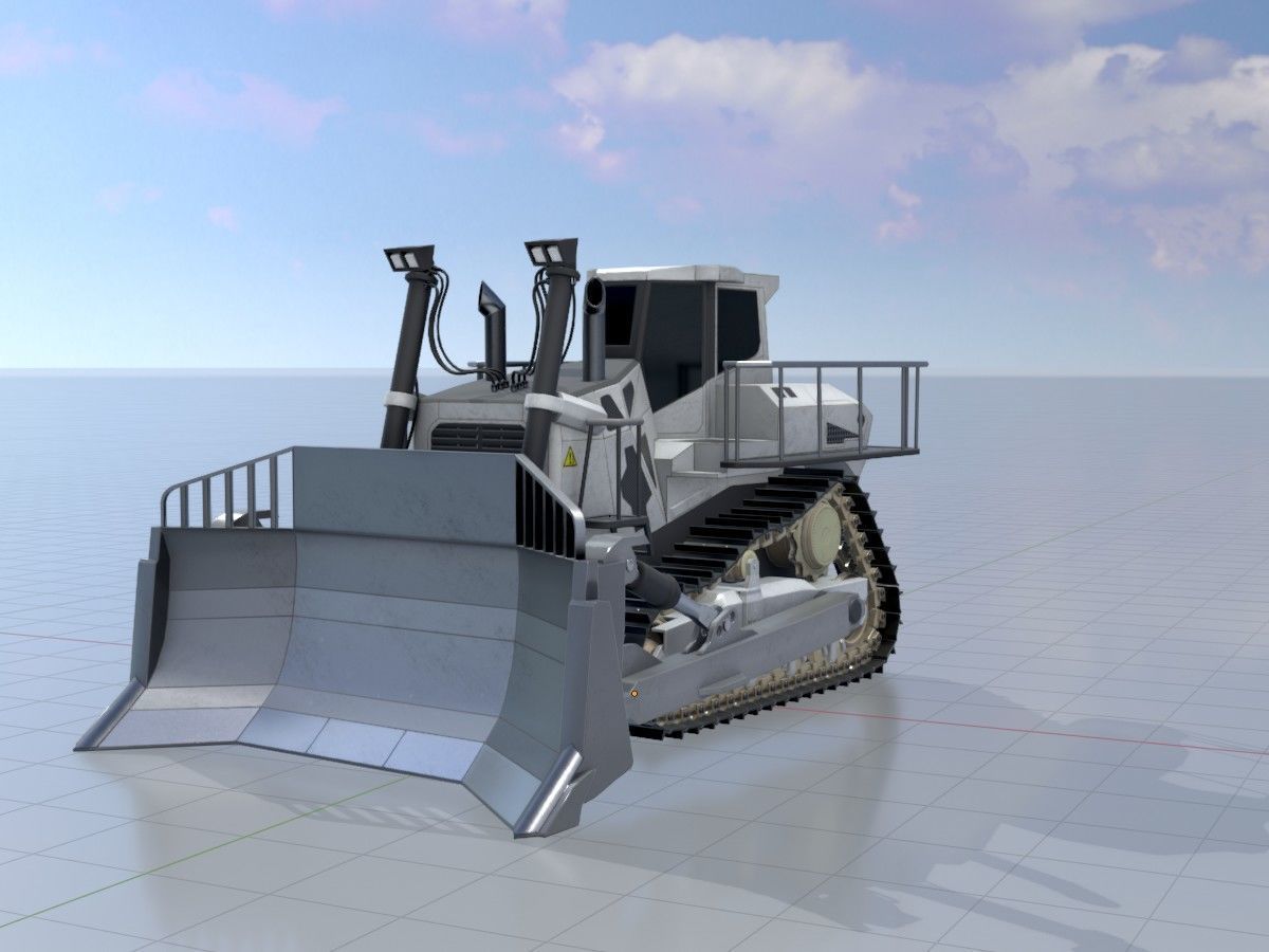 Hydraulic bulldozer tracked construction site vehicles 3D Model Collection_32