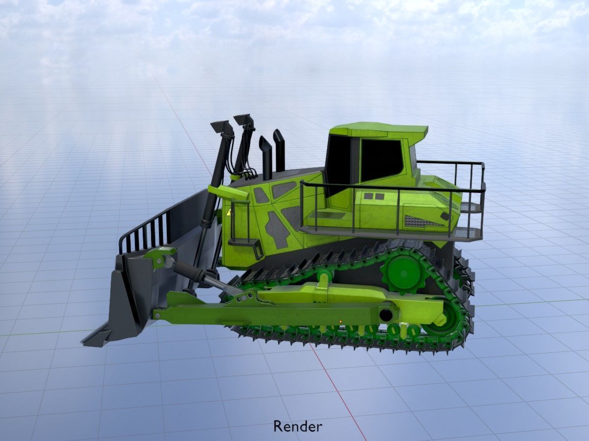 Hydraulic bulldozer tracked construction site vehicles 3D Model Collection_67