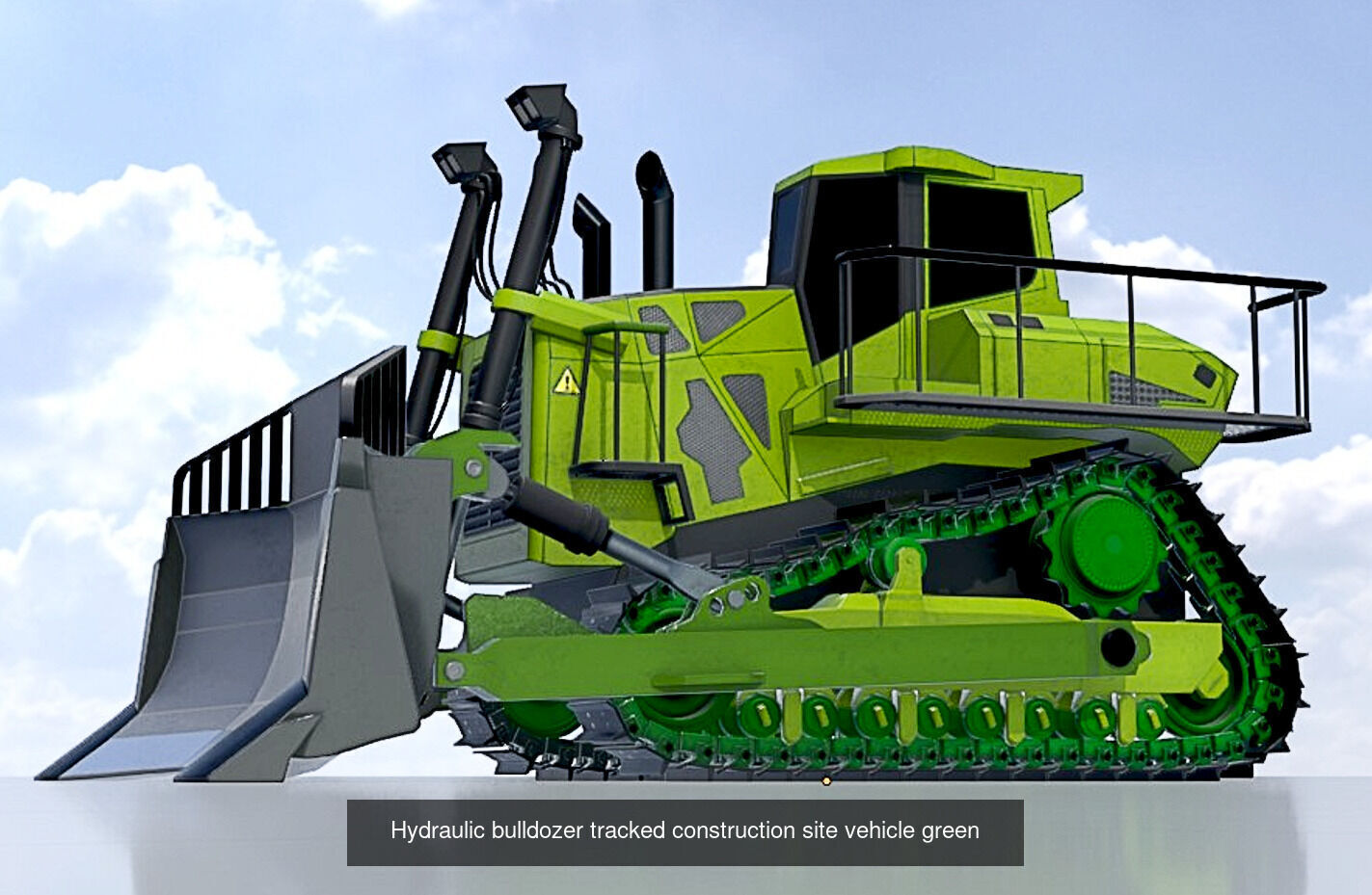 Hydraulic bulldozer tracked construction site vehicles 3D Model Collection_15