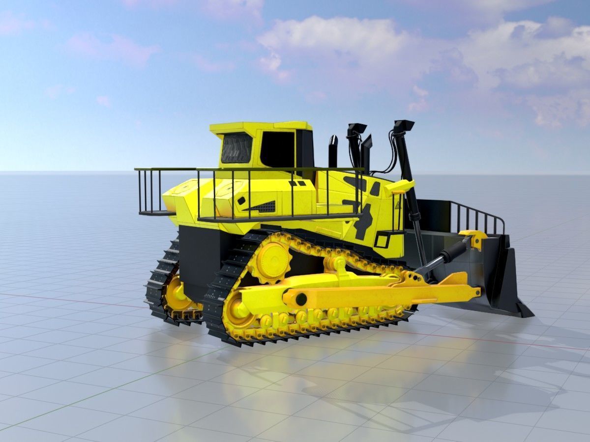 Hydraulic bulldozer tracked construction site vehicles 3D Model Collection_26