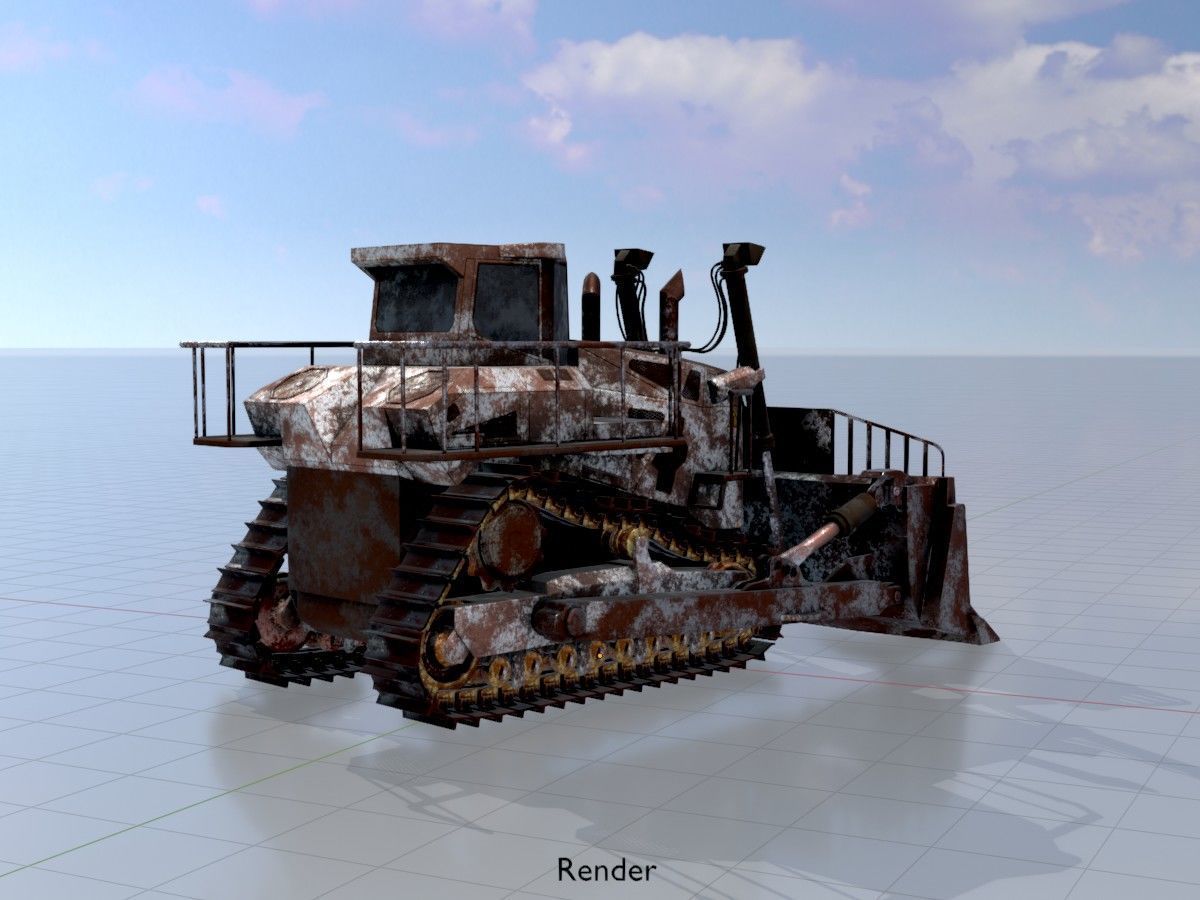Hydraulic bulldozer tracked construction site vehicles 3D Model Collection_46