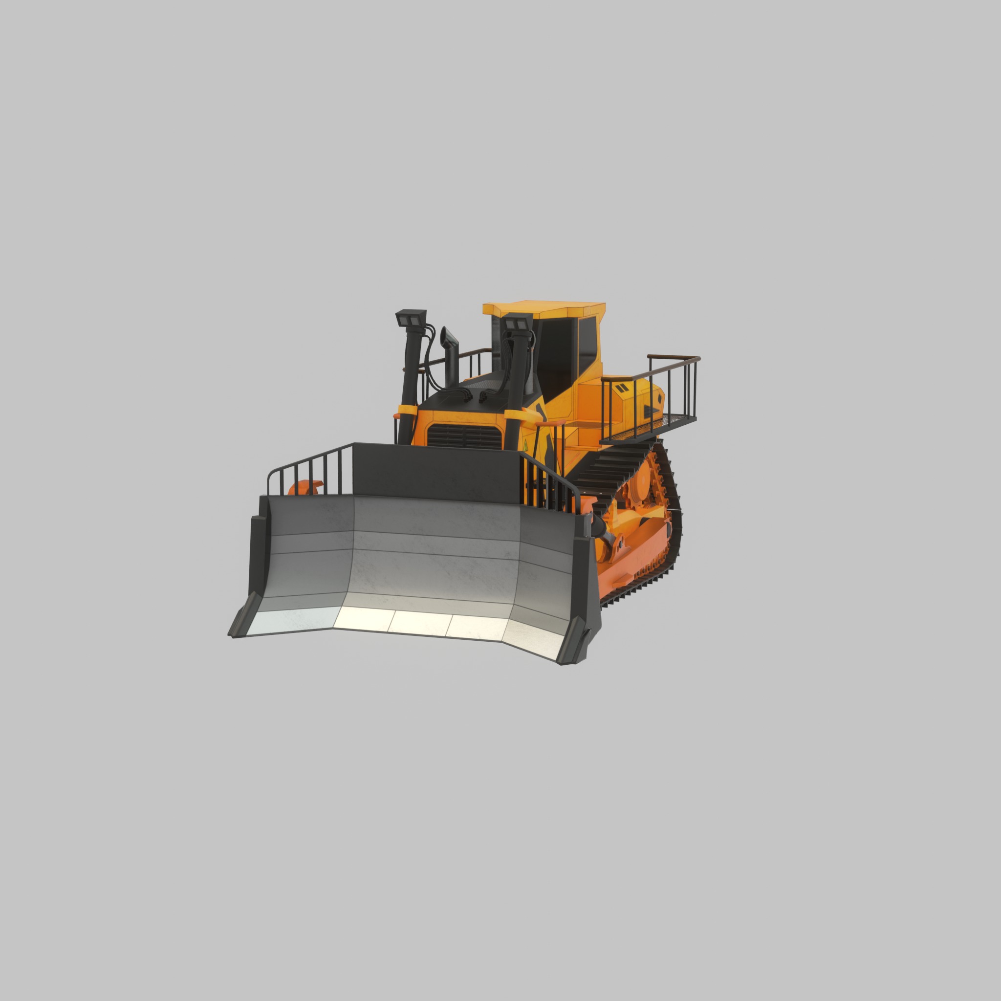 Hydraulic bulldozer tracked construction site vehicles 3D Model Collection_100