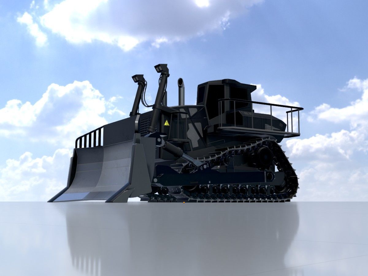 Hydraulic bulldozer tracked construction site vehicles 3D Model Collection_95