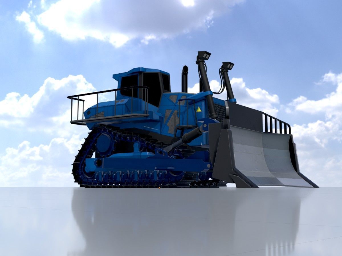 Hydraulic bulldozer tracked construction site vehicles 3D Model Collection_89