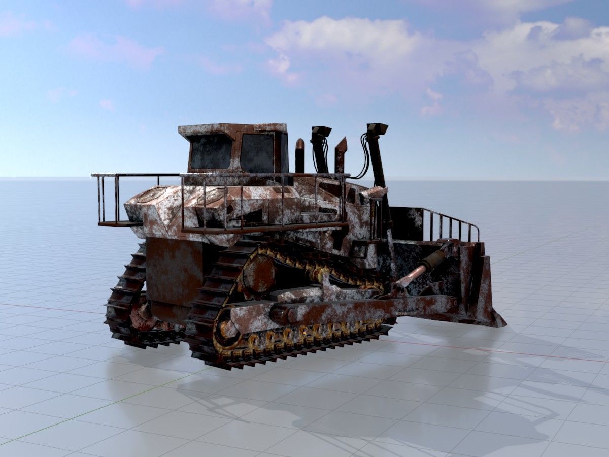 Hydraulic bulldozer tracked construction site vehicles 3D Model Collection_30