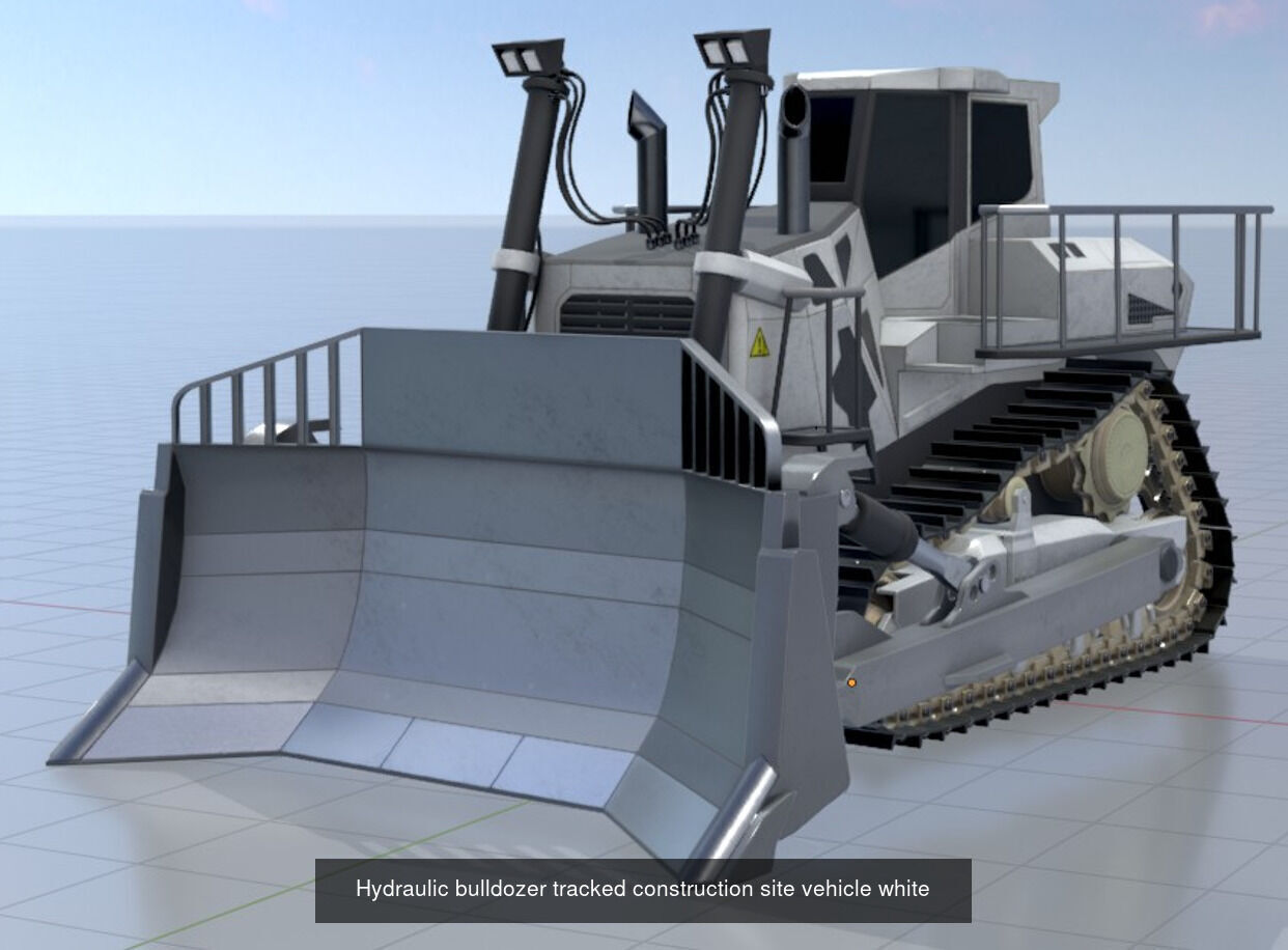 Hydraulic bulldozer tracked construction site vehicles 3D Model Collection_11