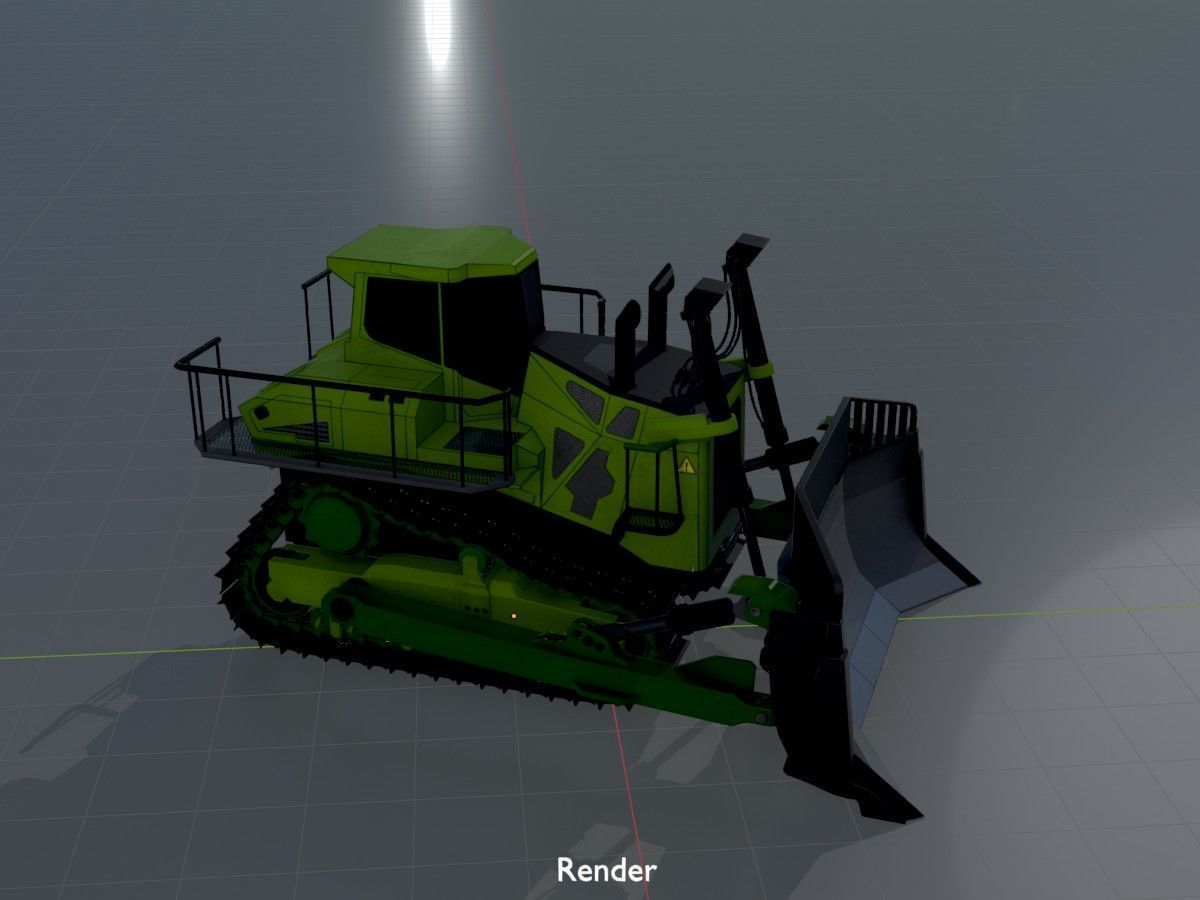 Hydraulic bulldozer tracked construction site vehicles 3D Model Collection_51