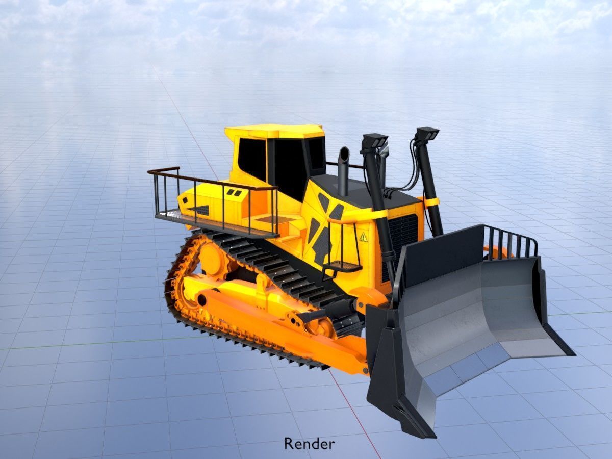 Hydraulic bulldozer tracked construction site vehicles 3D Model Collection_68