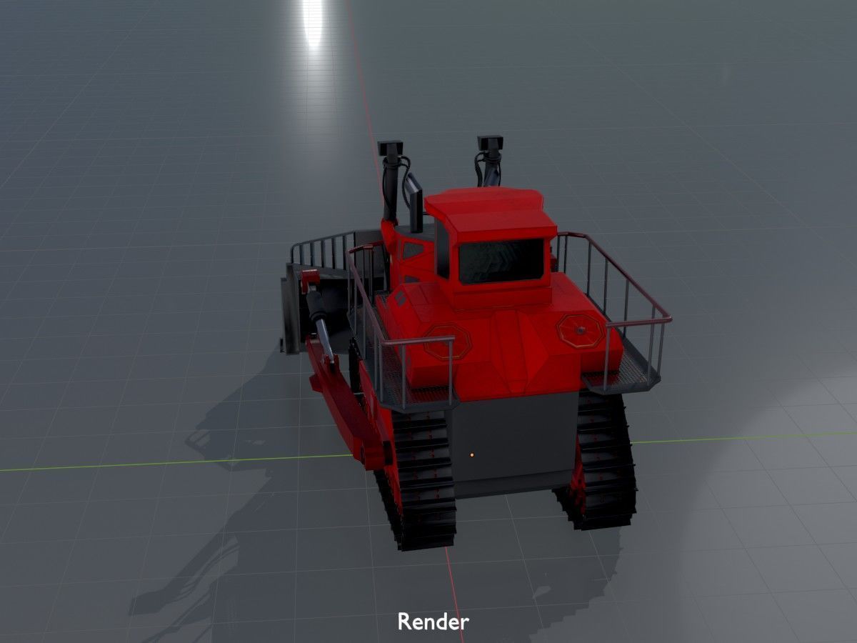 Hydraulic bulldozer tracked construction site vehicles 3D Model Collection_53