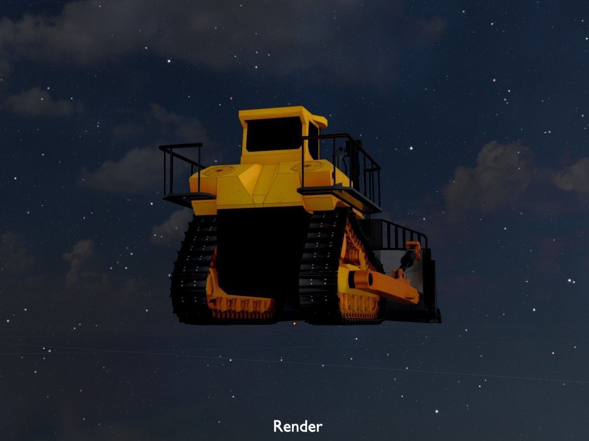 Hydraulic bulldozer tracked construction site vehicles 3D Model Collection_84