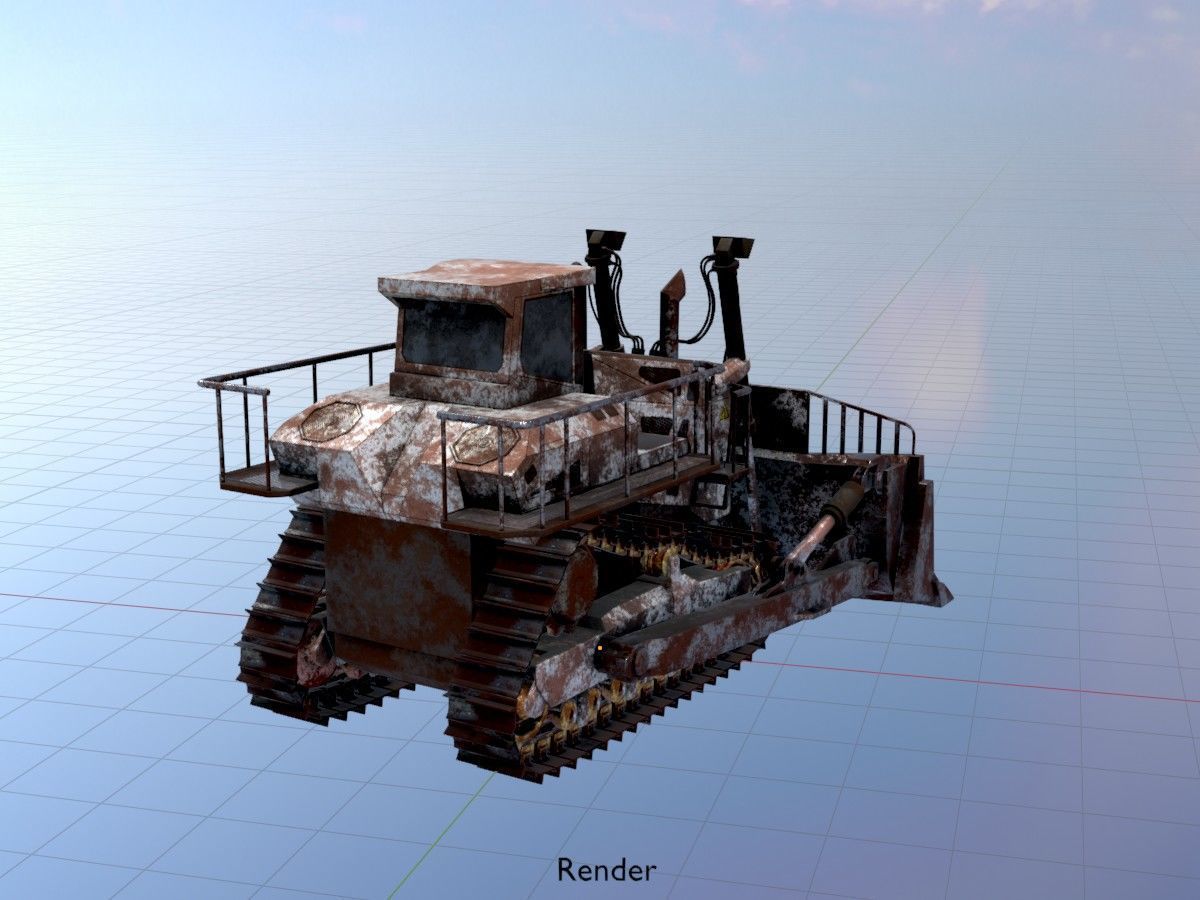 Hydraulic bulldozer tracked construction site vehicles 3D Model Collection_78