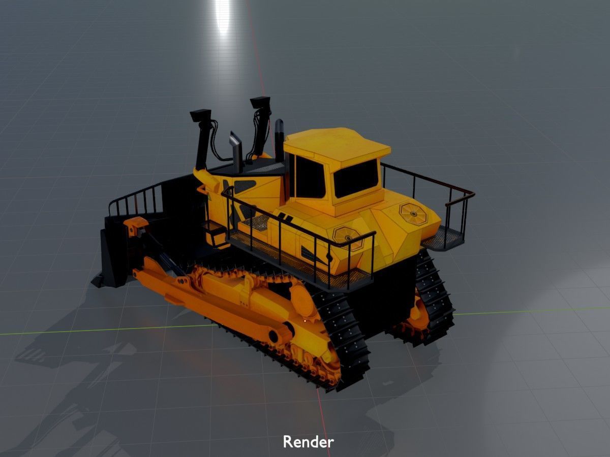 Hydraulic bulldozer tracked construction site vehicles 3D Model Collection_52