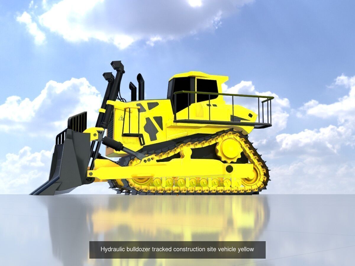 Hydraulic bulldozer tracked construction site vehicles 3D Model Collection_16