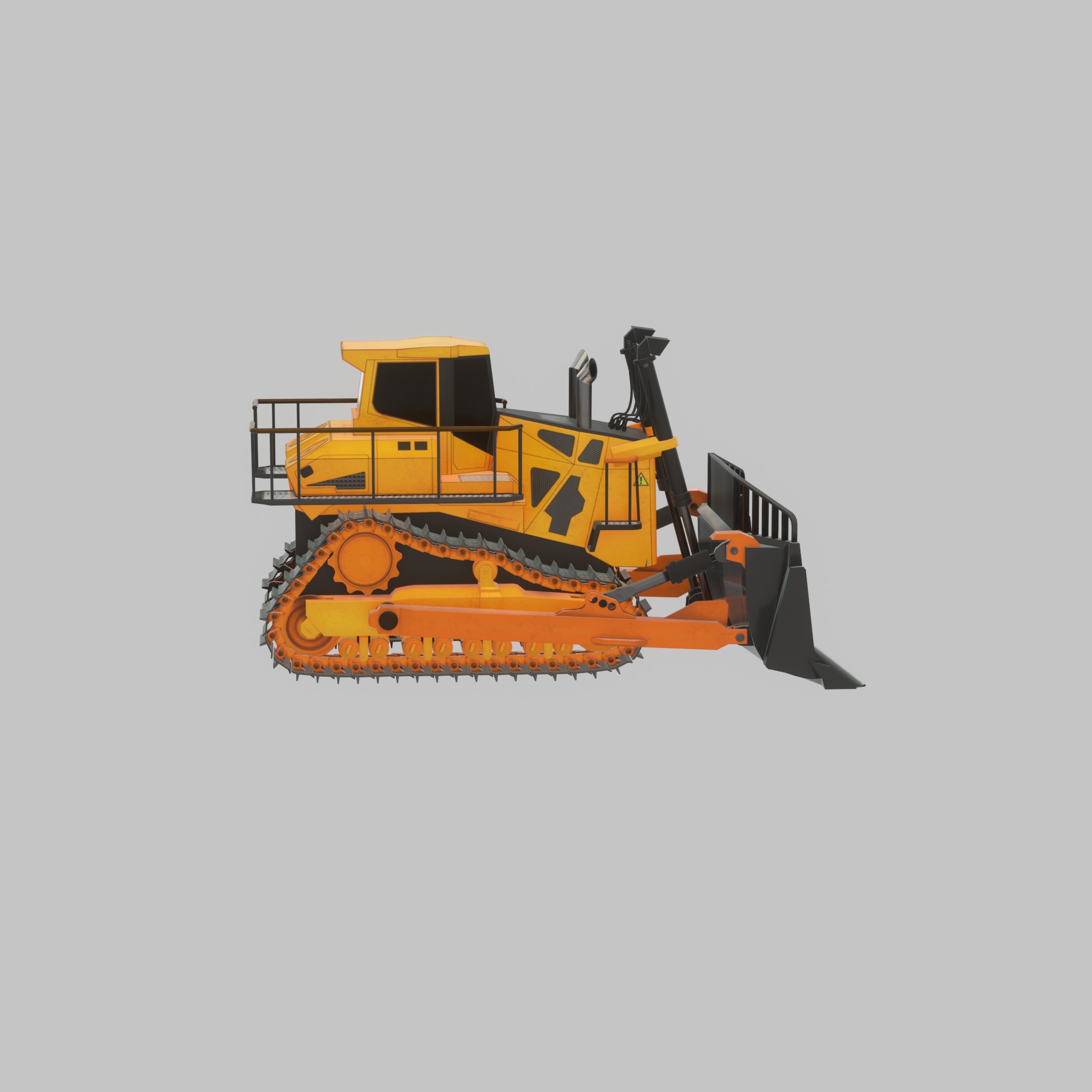 Hydraulic bulldozer tracked construction site vehicles 3D Model Collection_99