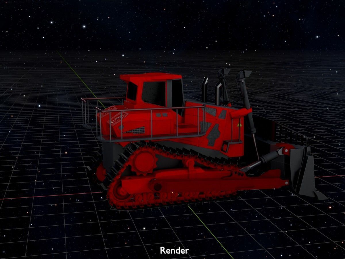 Hydraulic bulldozer tracked construction site vehicles 3D Model Collection_61