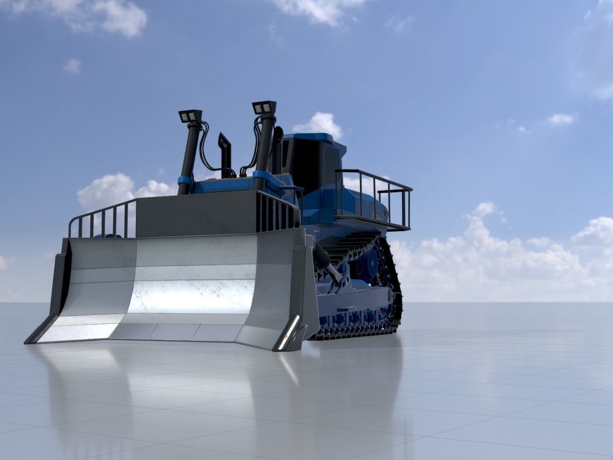Hydraulic bulldozer tracked construction site vehicles 3D Model Collection_17