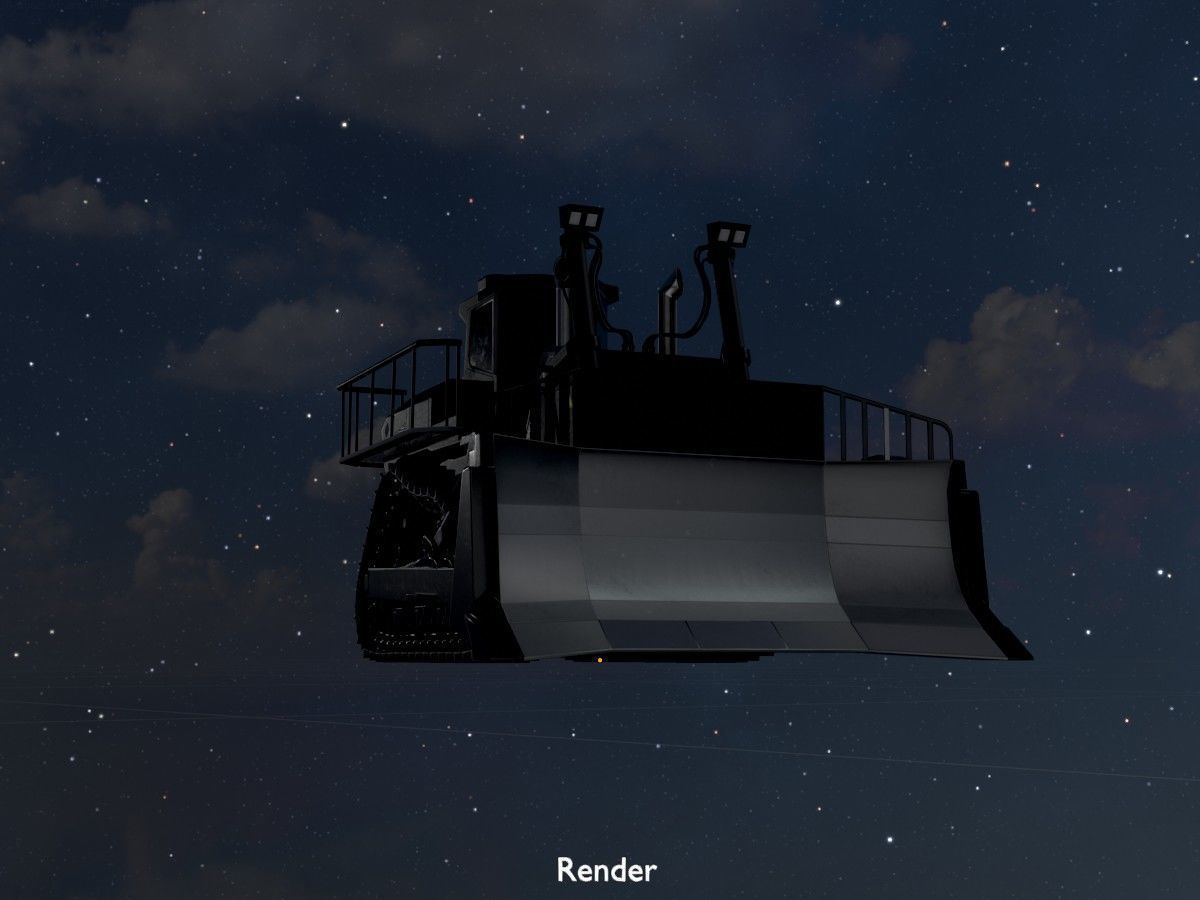 Hydraulic bulldozer tracked construction site vehicles 3D Model Collection_87