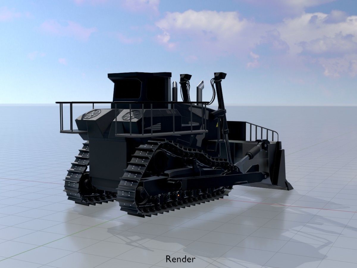 Hydraulic bulldozer tracked construction site vehicles 3D Model Collection_47