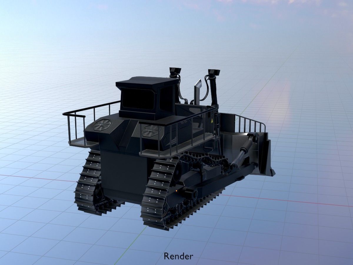 Hydraulic bulldozer tracked construction site vehicles 3D Model Collection_79
