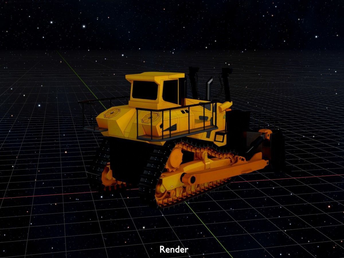 Hydraulic bulldozer tracked construction site vehicles 3D Model Collection_60