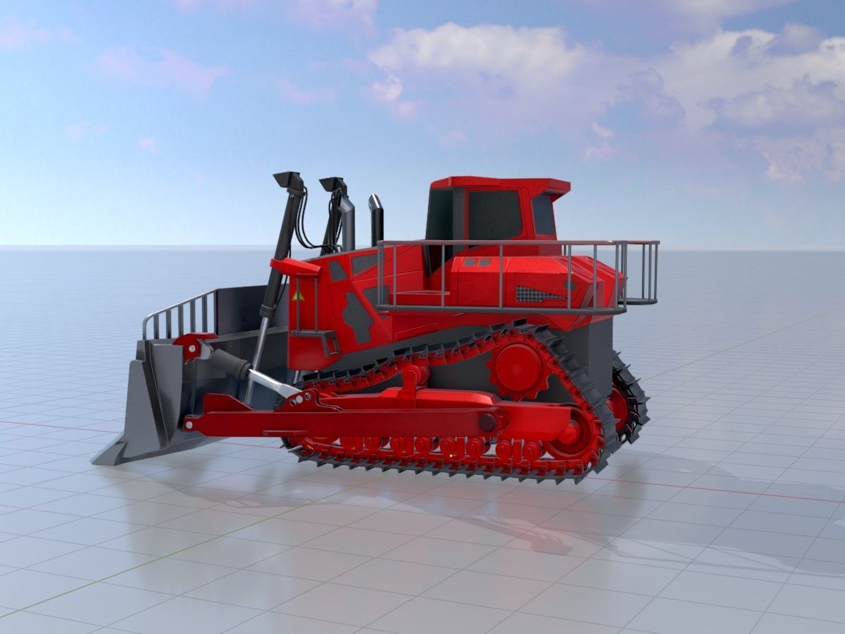Hydraulic bulldozer tracked construction site vehicles 3D Model Collection_29