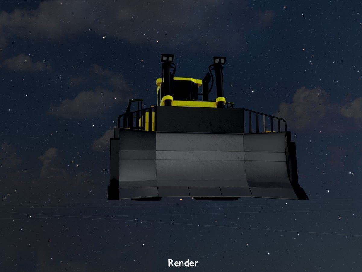 Hydraulic bulldozer tracked construction site vehicles 3D Model Collection_82