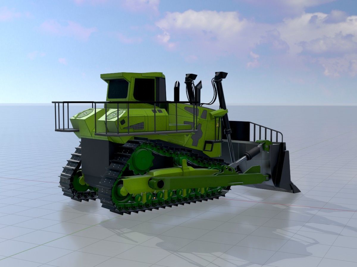 Hydraulic bulldozer tracked construction site vehicles 3D Model Collection_27