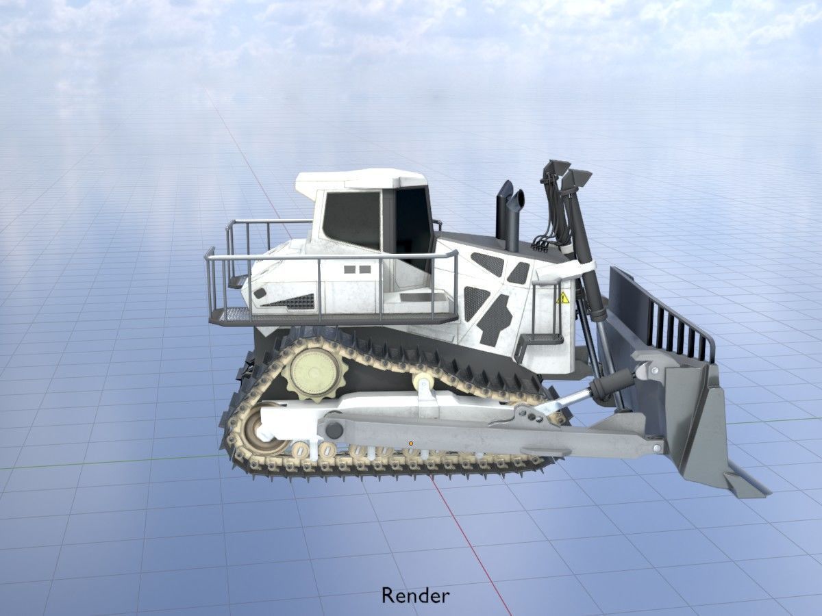 Hydraulic bulldozer tracked construction site vehicles 3D Model Collection_72