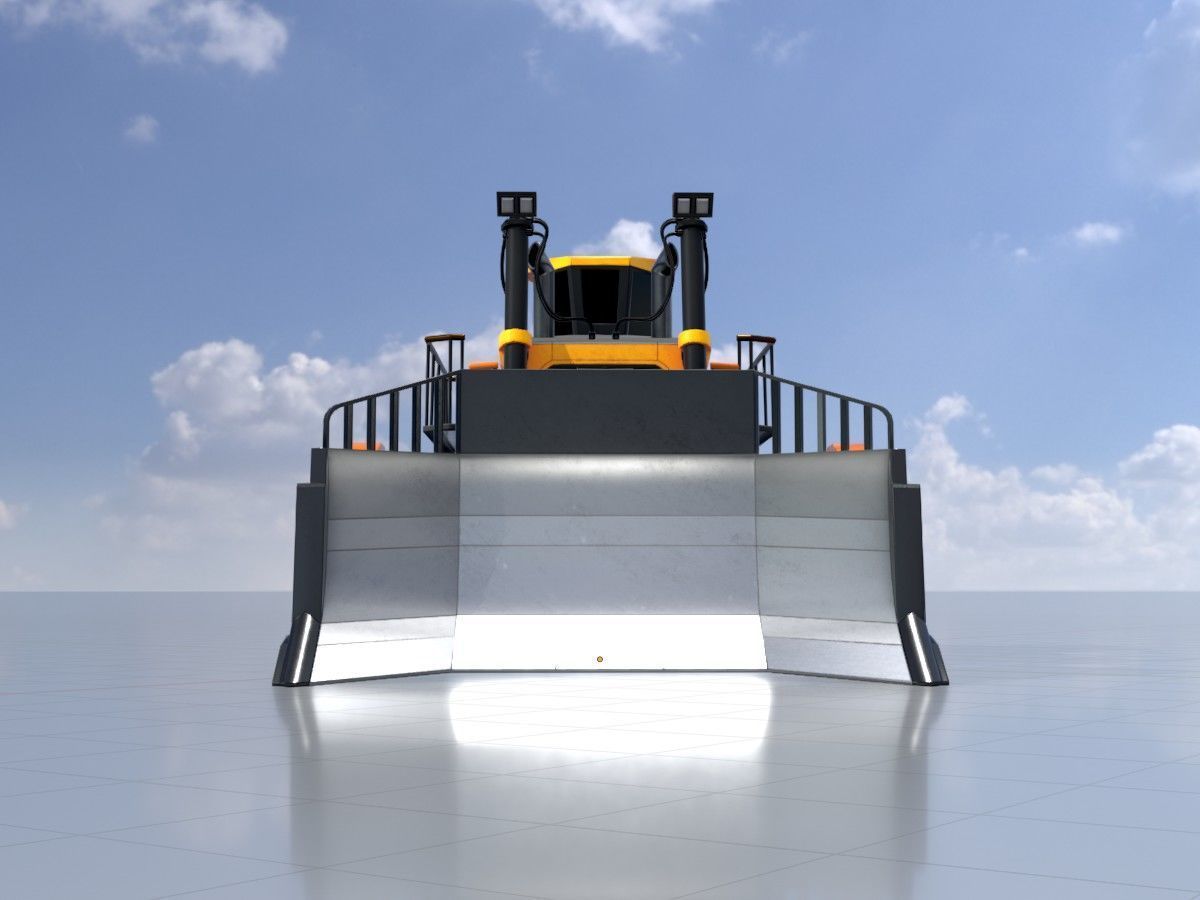 Hydraulic bulldozer tracked construction site vehicles 3D Model Collection_20