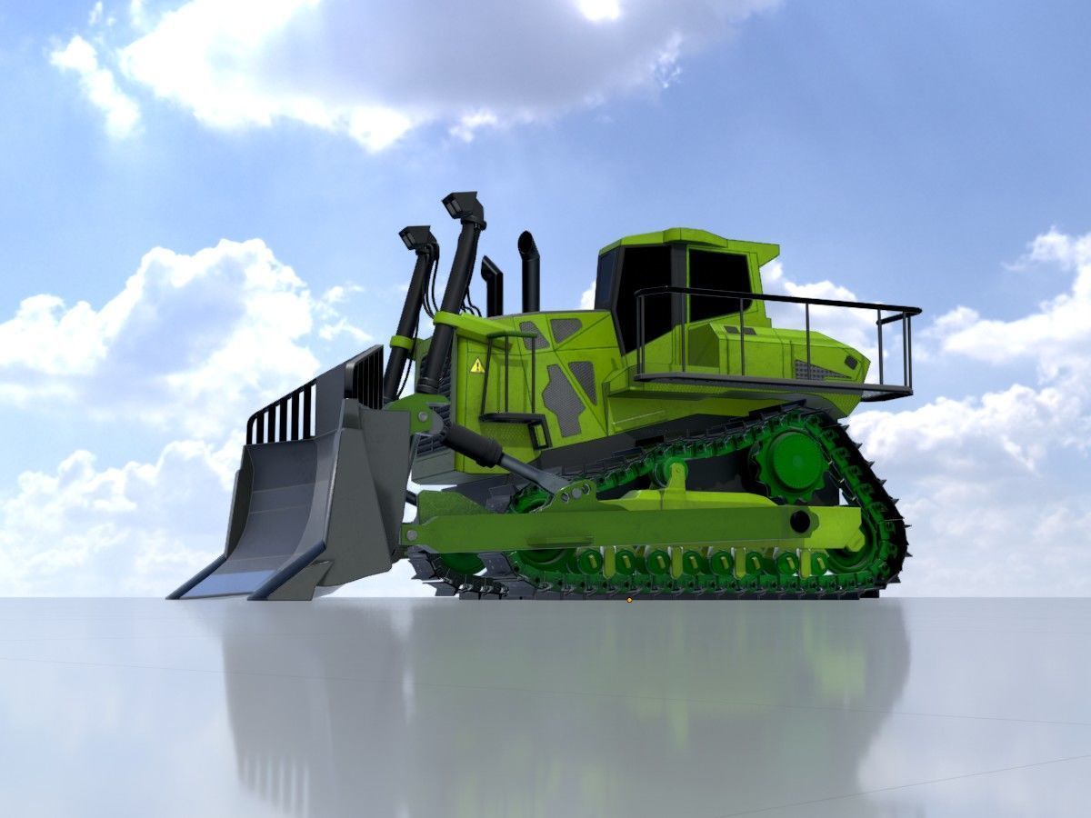 Hydraulic bulldozer tracked construction site vehicles 3D Model Collection_91