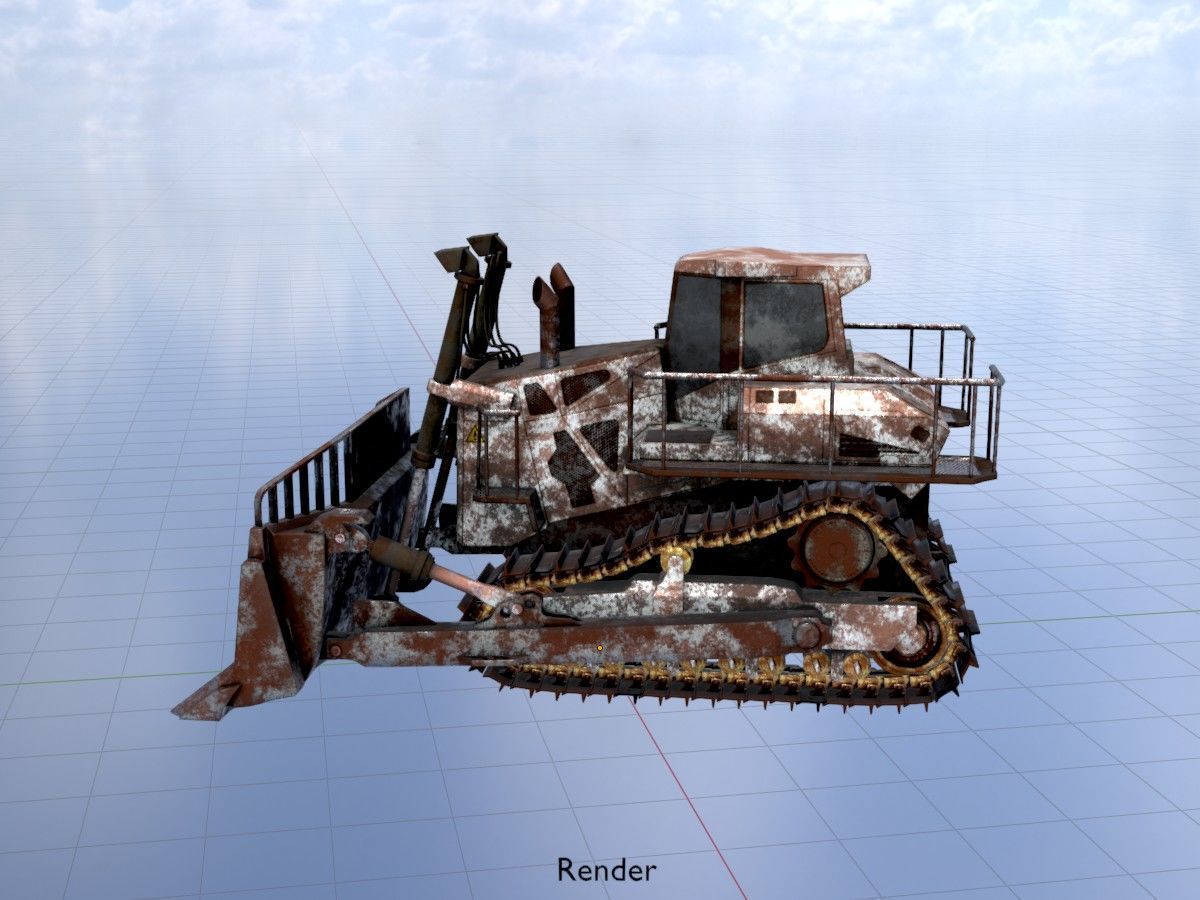 Hydraulic bulldozer tracked construction site vehicles 3D Model Collection_70