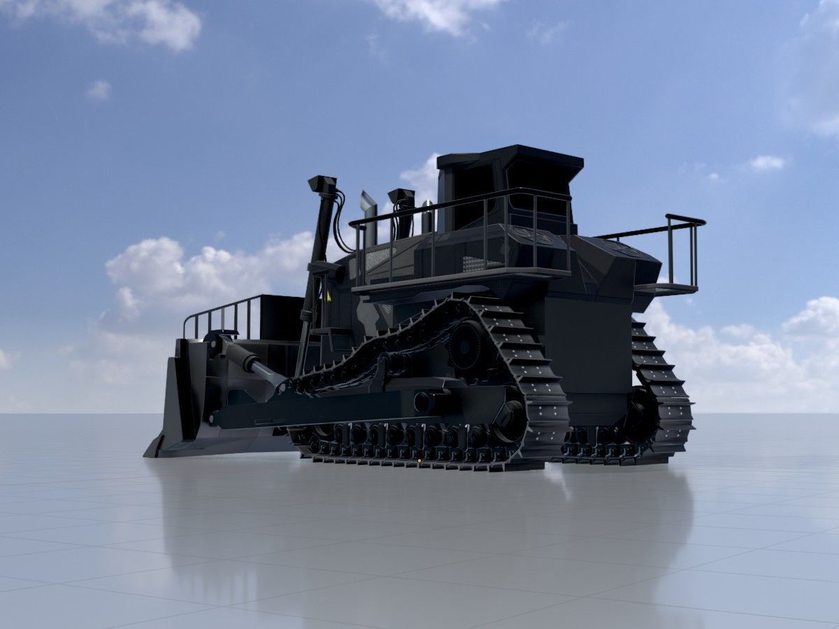 Hydraulic bulldozer tracked construction site vehicles 3D Model Collection_23