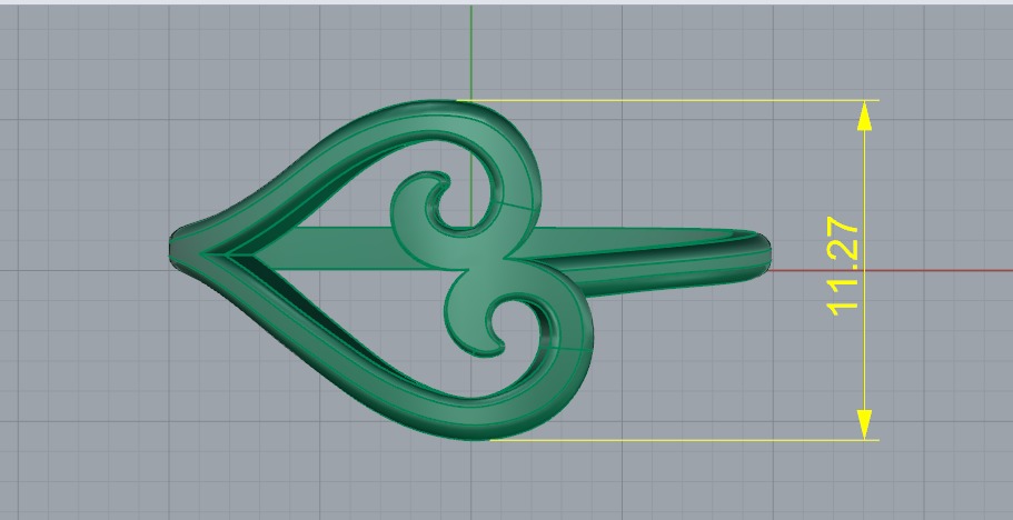 Ring heart N013050 3D print model_7